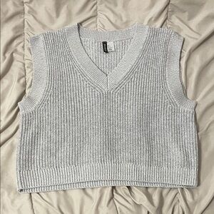 Divided Gray V-Neck Sweater Vest